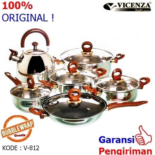 Panci Vicenza Panci Set Vicenza Plus Teko V 812 ( 5 Set Panci +Teko )