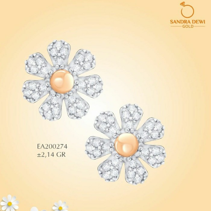 ✨Termurah Giwang Tusuk Emas Sandra Dewi Gold Daisy Series Bunga Flower Cantik Terbatas