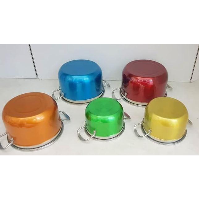 Panci Set Rainbow Korea Pot Stainless / Panci Set Warna - Warni