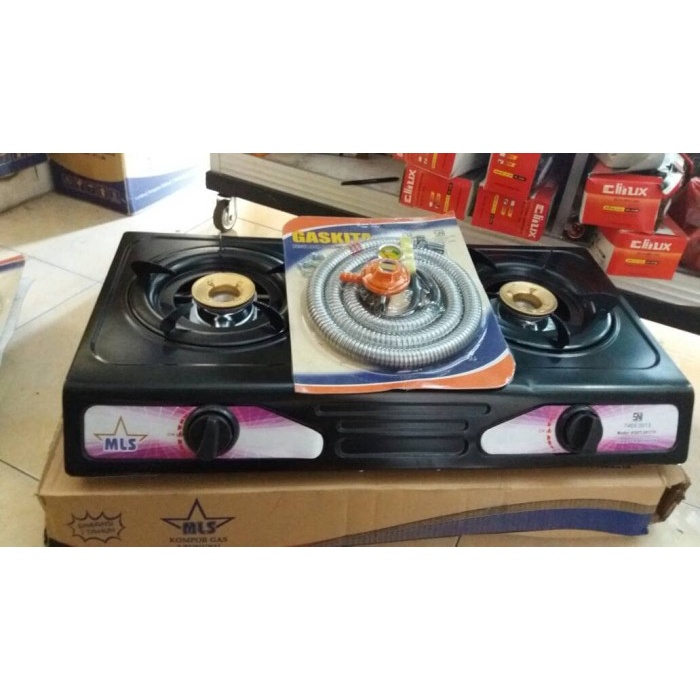 [Ori] Kompor Gas 2 Tungku Mls Kgdt 2017 Tf Paket Selang Regulator Gaskita Terbatas
