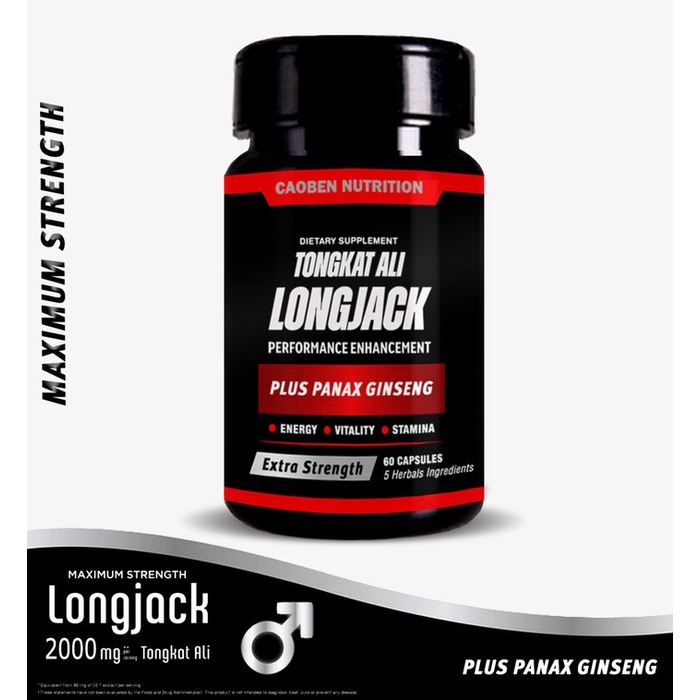Terlaris Tongkat Ali Longjack + Panax Ginseng, 60 Kapsul Extra Strength SALE