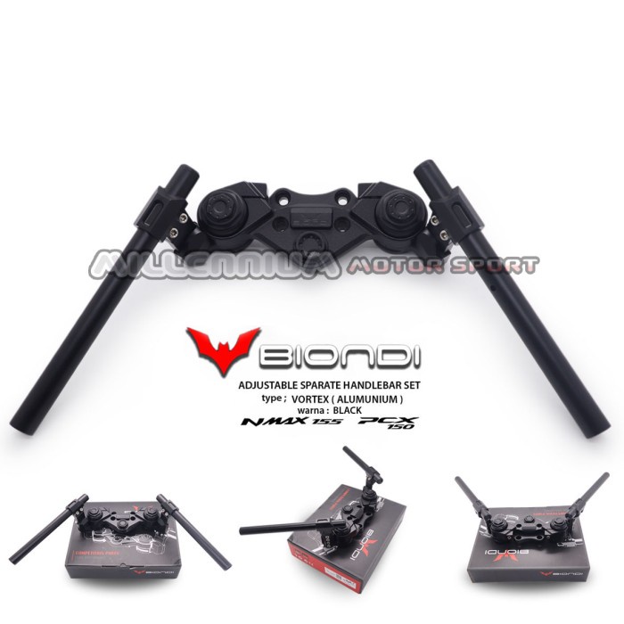[New Ori] Stang Jepit Nmax 155  Pcx 150 Biondi Type Vortex Alumunium - Hitam Limited