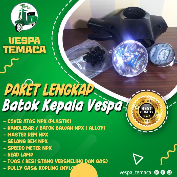 [New Ori] Batok Kepala Vespa New Px Paket Lengkap Bisa Sameday