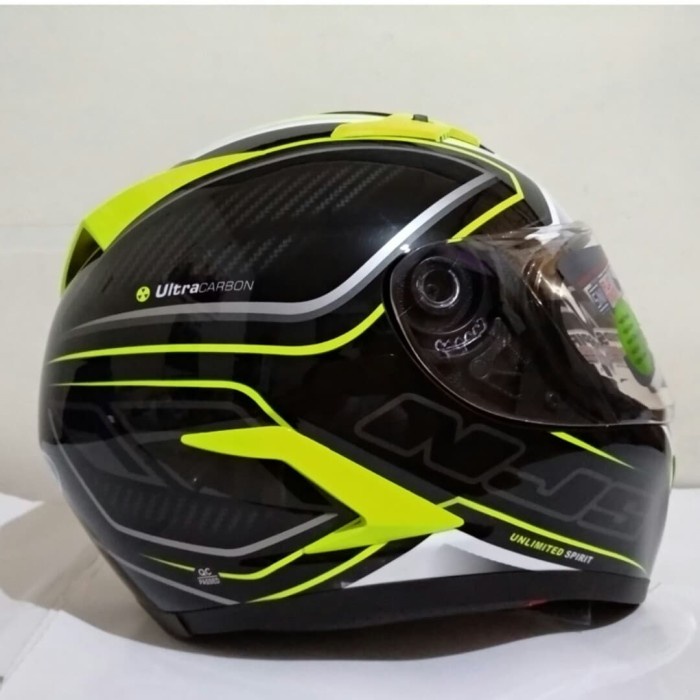 ✨New Helm Njs Shadow Ultra Carbon Black Yellow Berkualitas