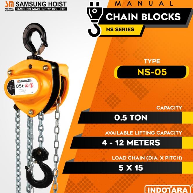 Manual Chain Block Katrol Takel 500 Kg Samsung Ns-05