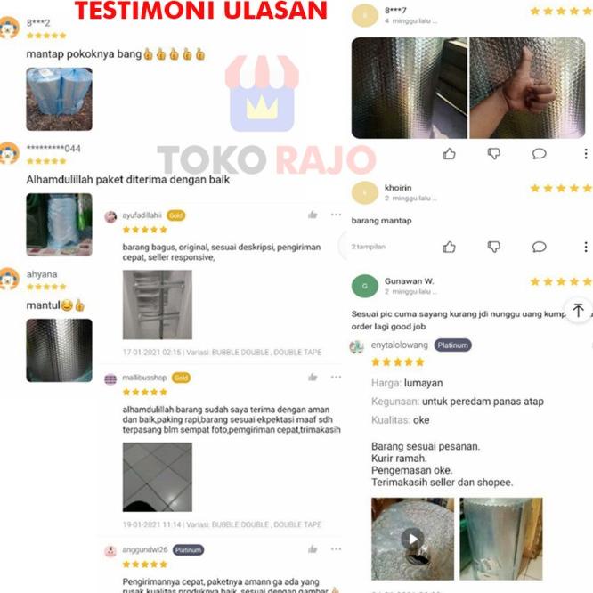 ( 1 Roll ) Aluminium Foil Bubble Peredam Panas Atap Lebar 120 Cm