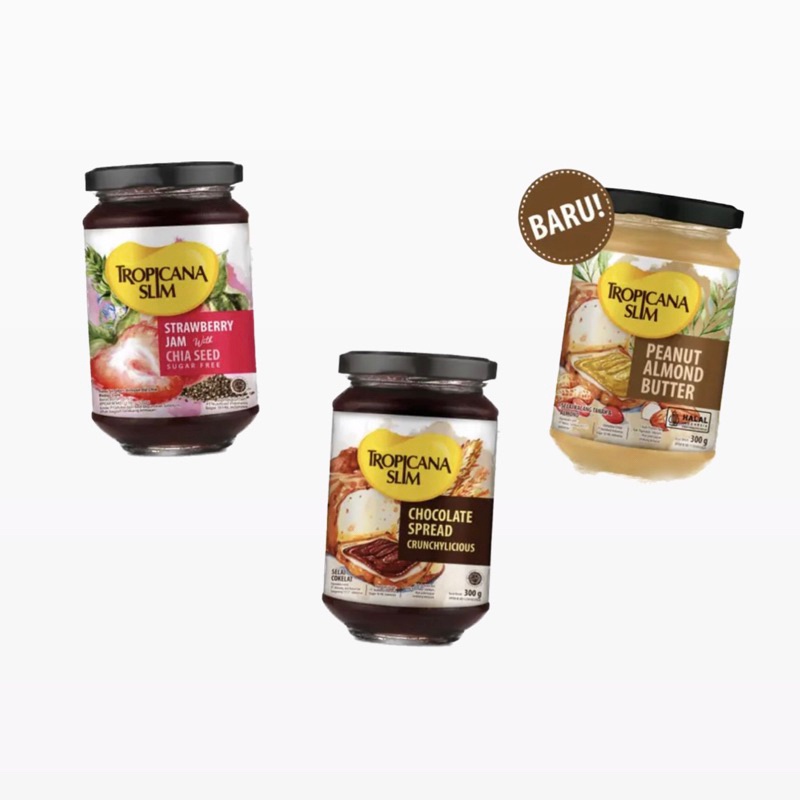 

Slim Selai 1 Jar Chocolate Spread 300gr / Peanut Almond Butter 300gr / Strawberry Jam 375gr