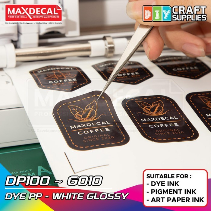 

✨Sale Maxdecal Diy Stiker Vinyl Pp Inkjet Coating Dp100-G010 Tahan Air Gloss Bisa Sameday