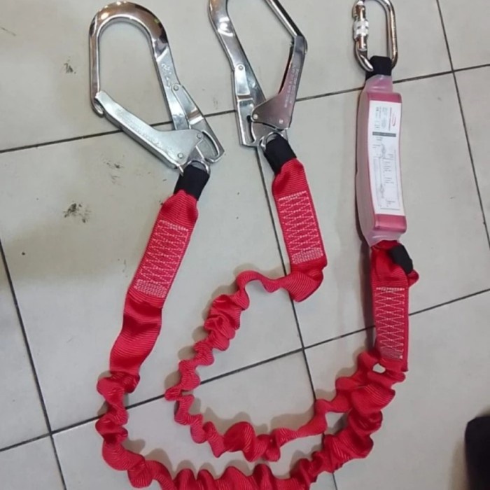 

Double Lanyard Elastis Absaorber Leopard 0464 / Lanyard Ganda Murah