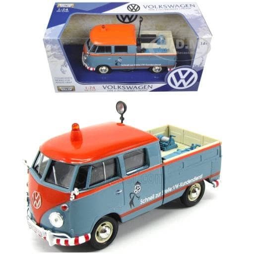 ✅New Motormax 1:24 Volkswagen Type 2 Pick Up Service Truck Bisa Sameday