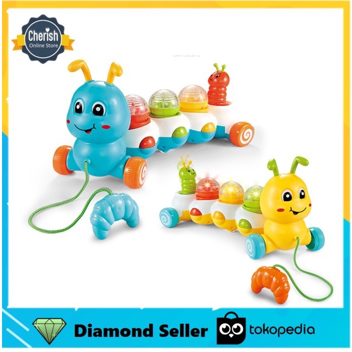 ✅New Mainan Edukatif Anak Pull-Line Caterpillar  Mainan Anak Umur 2 Tahun Terbaru