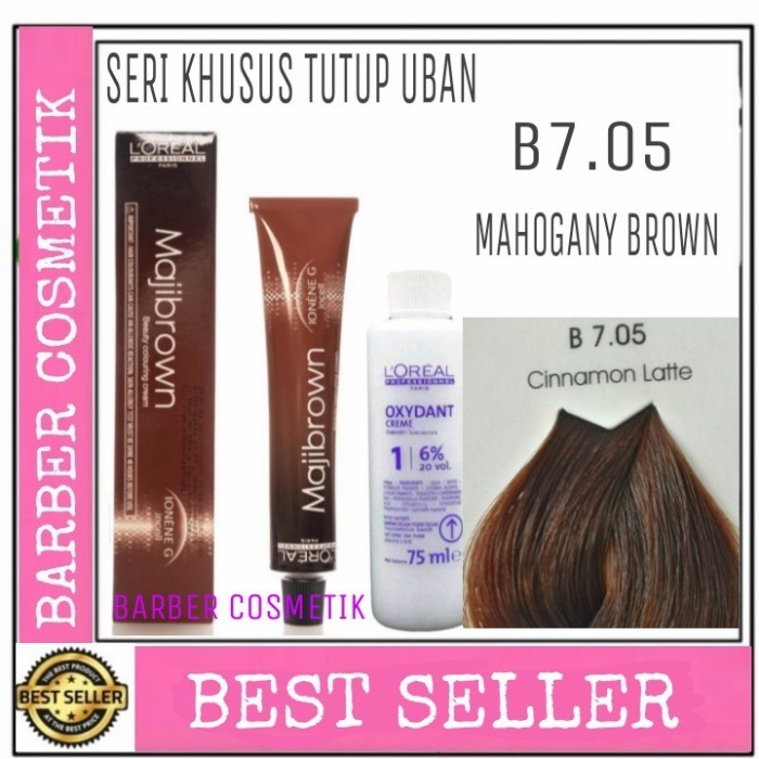 cat rambut loreal maji maji brown majibrown B7.05 + oxidant