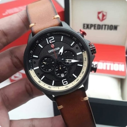 ✅Sale Expedition E6769 / 6769 - Jam Tangan Pria Original - Brown Black Diskon