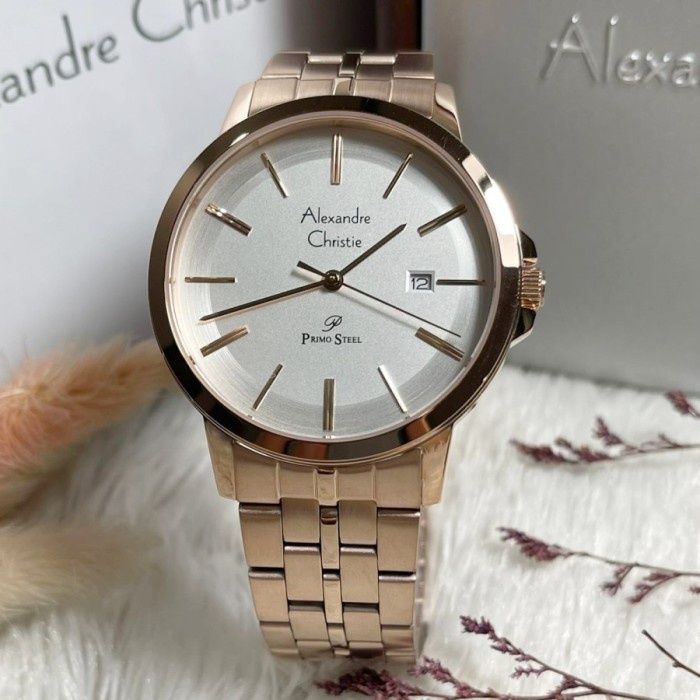 ✅Original Alexandre Christie Ac 1036 Rosegold Pria. Terbatas