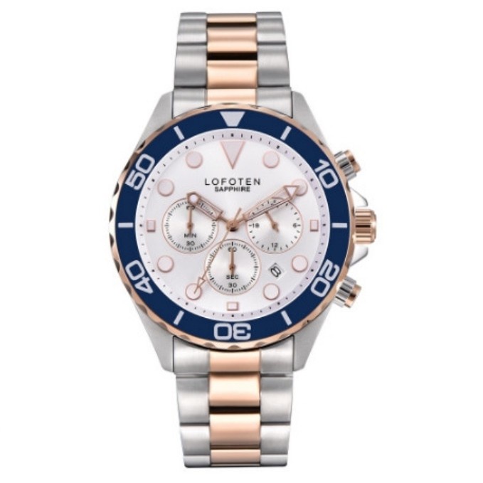 ✅Ori Jam Tangan Pria Lofoten F6521 Silver Rosegold Rantai Original Terbaru