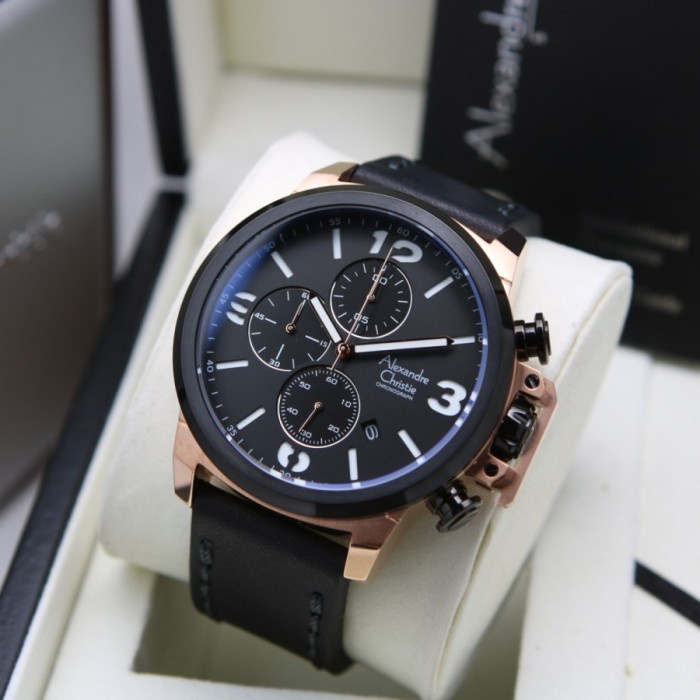 ✅Termurah Alexander Christie 6280 Ac 6280 Ac 6280 Black Rosegold Pria Original Bisa Sameday