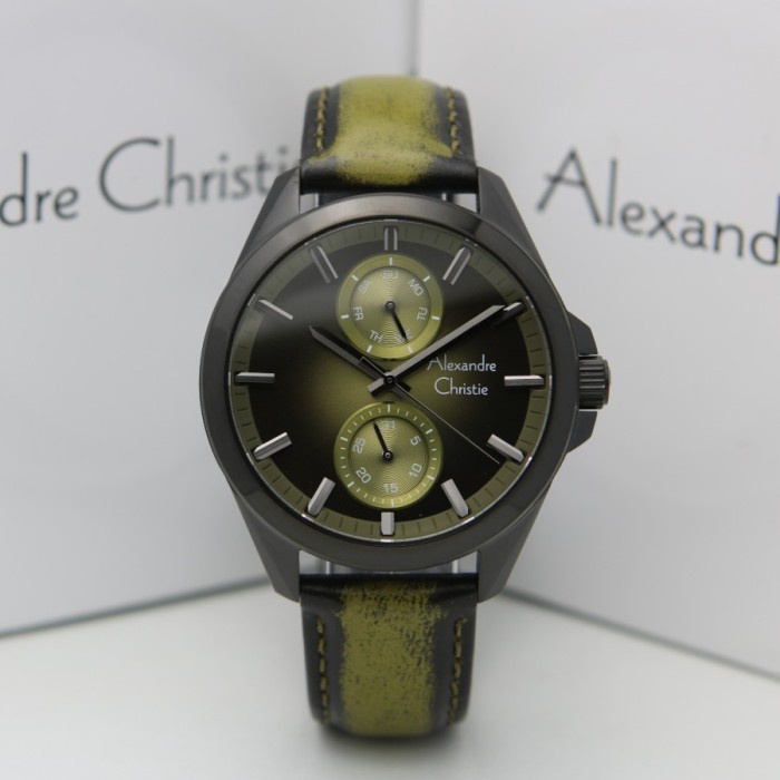 ✅Ready Jam Tangan Pria Alexandre Christie Ac 6573 Mf Green Black Ori Bisa Sameday