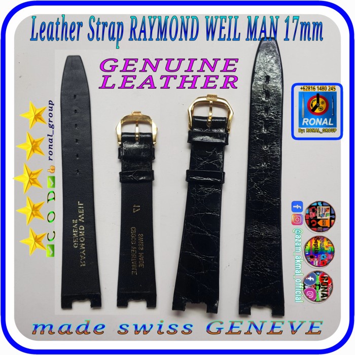 ✅Sale Tali Jam Raymond Weil Othello Model 13 Coak Laki Logo Rw Original Swis Terbatas