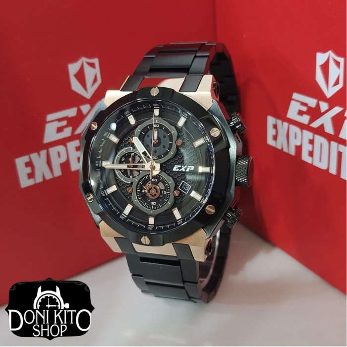 ✅Sale Jam Tangan Pria Expedition Original E 6385 Black Rosegold E6385 New Berkualitas