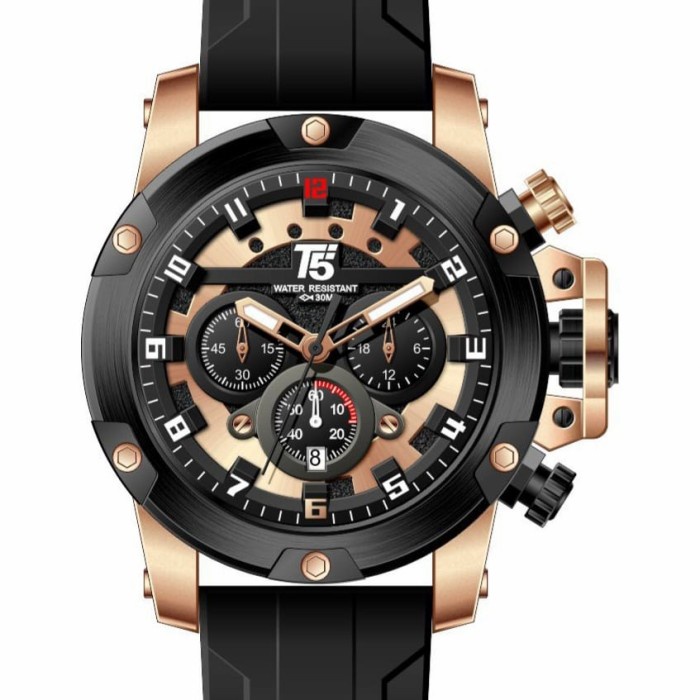 ✅Ori Jam Tangan Pria Original T5 H 3913G Black Rosegold Diskon