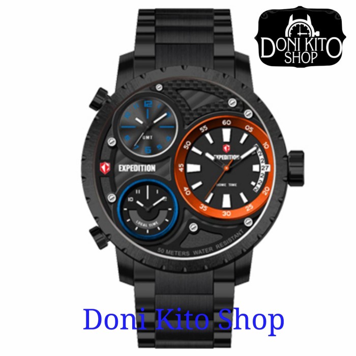 ✅Ori Jam Tangan Pria Original Expedition E-6718 Black Orange Limited