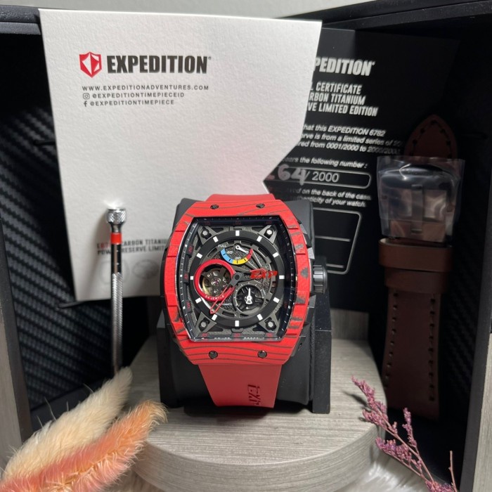 ✅Ready Jam Tangan Pria Expedition Limited Edition E 6782 E6782 Red Terbatas