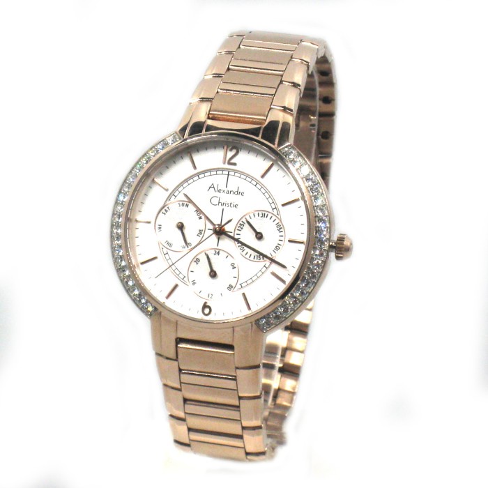 ✅Baru Jam Tangan Wanita Alexandre Christie / Ac 2602 / 2602Bf Rg Wh Original Terbatas