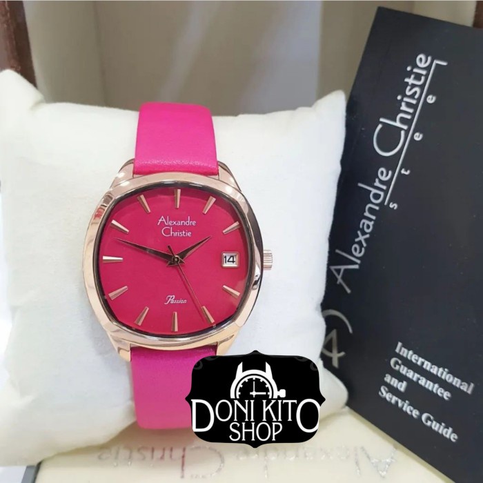 ✅New Alexander Christie Ac2962 Pink - Jam Tangan Wanita Original Terbaru