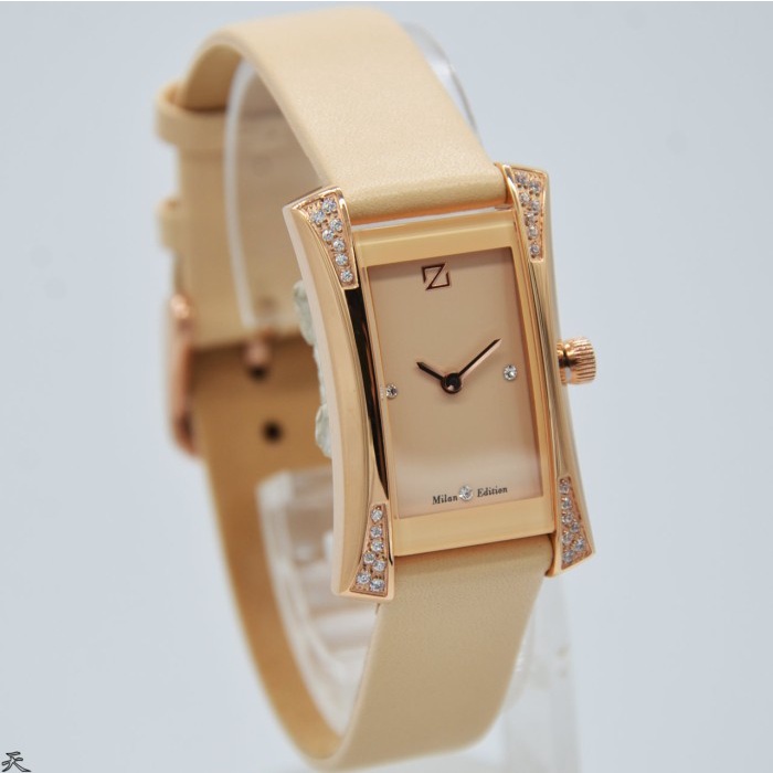 ✅New Ori Zeca 149Ld.Lbg.P.Rg7 - Jam Tangan Wanita Kulit Original - Cream Rose Bisa Sameday