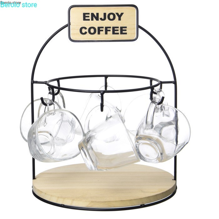 ✅Termurah Informa – Gelas - Coffee Cup W/ Round Hang Stand Set Of 7 Limited