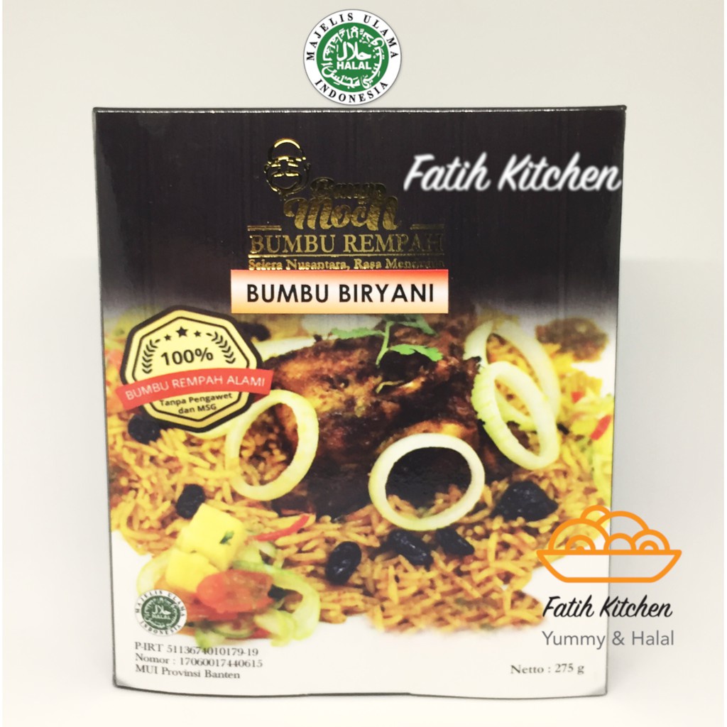 

Bang Moch Bumbu Nasi Briyani (Tanpa Beras Basmati, Bumbu Yani Saja) - Bumbu Basah Halal Mui