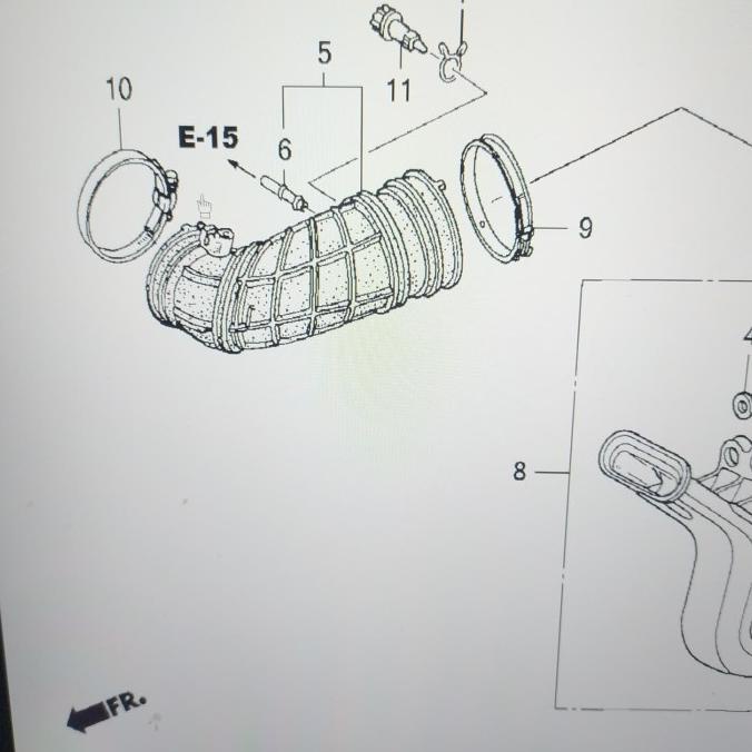 Hose Air Flow Selang Hawa Filter Udara Mesin Tube Honda New Crv Gen2 5