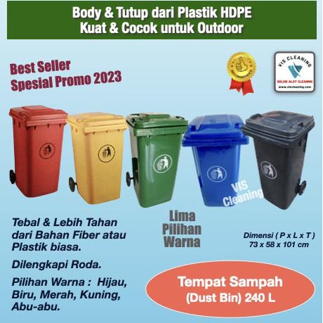 Tempat Sampah Plastik KLEEN 240 L ( Plastic Dust Bin )