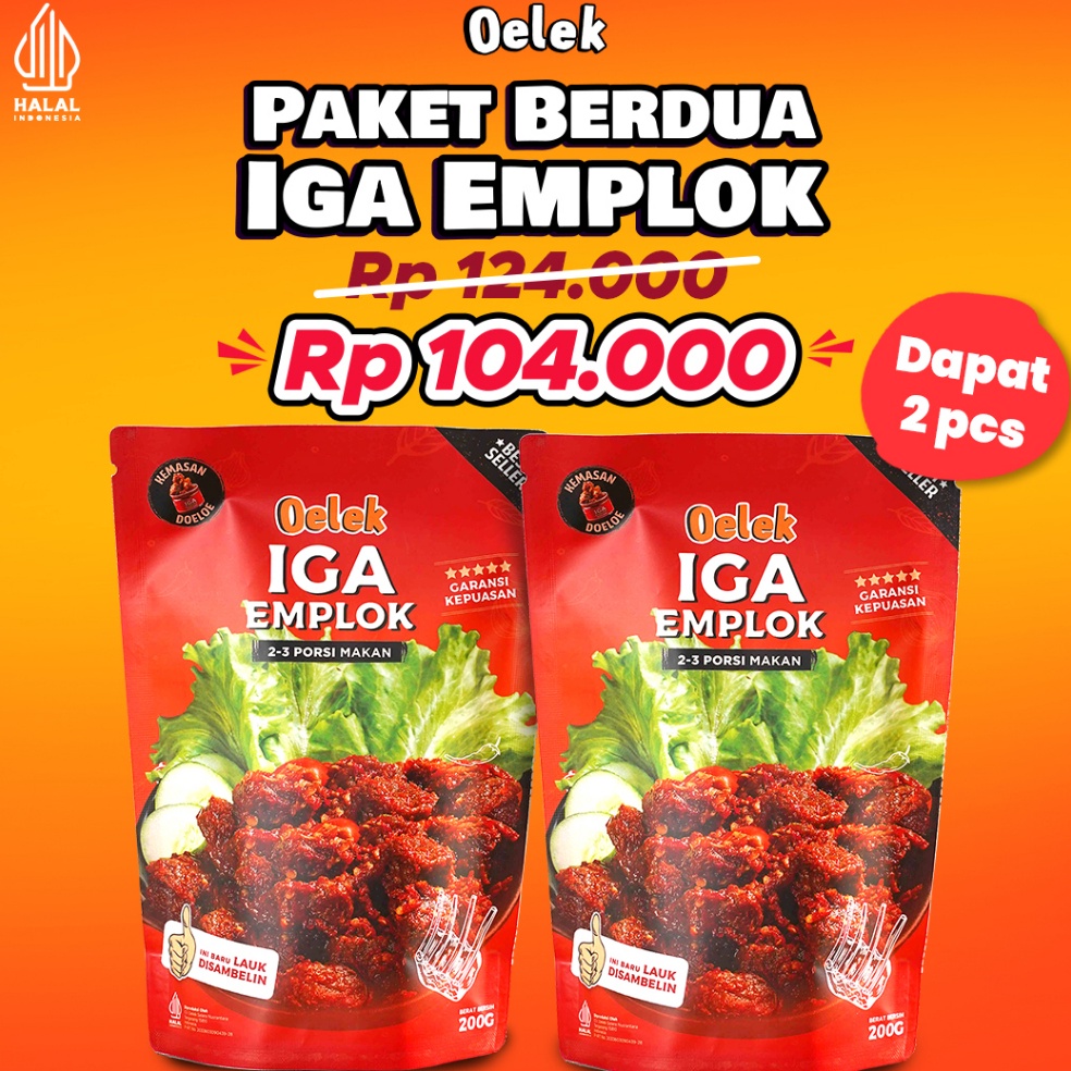 

Terbaik Paket Berdua Iga Emplok Oelek - 2 Pack Iga Emplok / Iga Mercon / Iga Sambal / Oseng Iga buruan