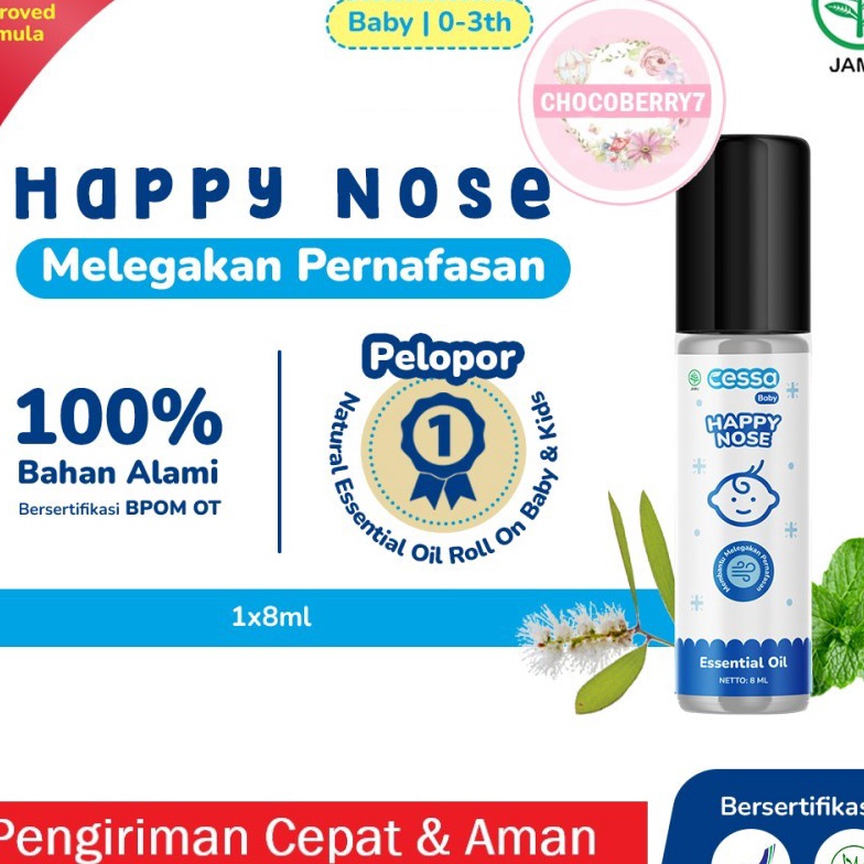 Terkini Cessa Cough n Flu Baby / Kids - Cessa HAPPY NOSE BPOM OT Obat Batuk Pilek Bayi Essential Oil