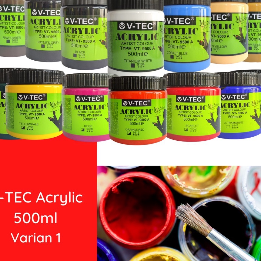 

[G11») V-TEC Artist Acrylic Paint 500ml / Cat Acrylic V-TEC 500ml.!