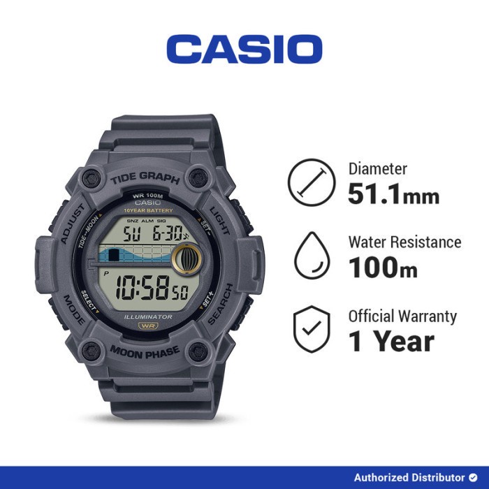 [READY INSTANT] Casio Jam Tangan Pria WS-1300H-8AVDF Digital Original