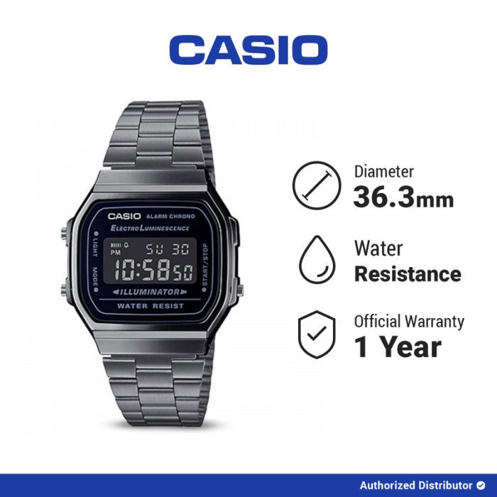 Casio Jam Tangan Pria Digital Original A168WGG-1BDF
