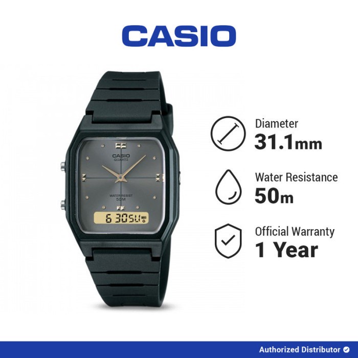 [READY INSTANT] Casio Jam Tangan Unisex AW-48HE-8AVDF Digital Analog Original