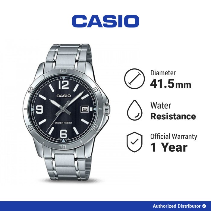 [READY INSTANT] Casio Jam Tangan Pria MTP-V004D-1B2UDF Stainless Original