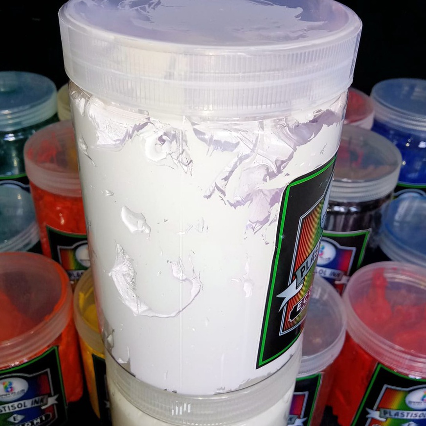 

[U27ご) Tinta Sablon PLASTISOL ECONOMY Brain Plus PUTIH 1kg..!
