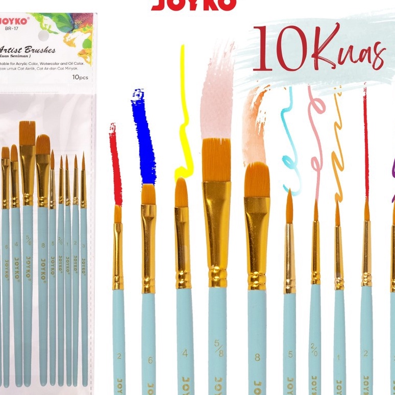 

(B31☑) Kuas Joyko BR-17 Brush Kuas Cat Air Lukis Acrylic!