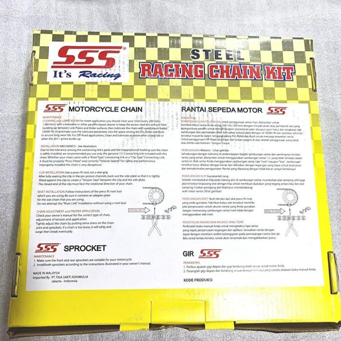 GEAR SET SSS TIGER TIPE 520 / CHAIN KIT SSS / STANDARD RACING