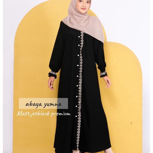 [L18➸) ABAYA YUMNA / GAMIS JETBLACK RENDA / GAMIS JETBLACK PREMIUM / ABAYA JETBLACK RENDA / ABAYA JE