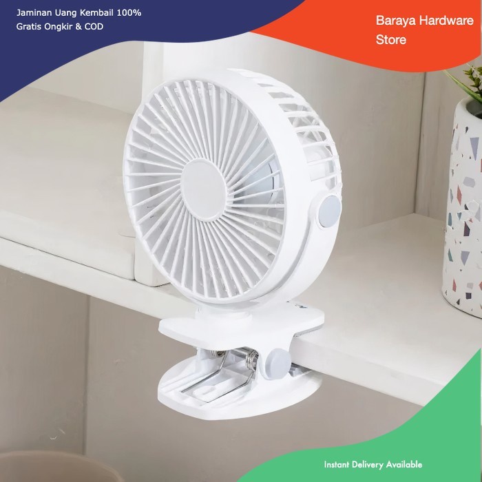 BAYAR DITEMPAT Kipas Angin Jepit Portabel Krisbow USB Charging mini Fan Ace Hardware /KIPAS ANGIN