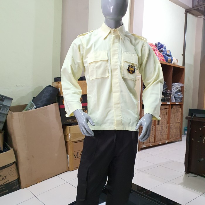 Promo Baju Satpam Krem Pdl Seragam Pdl Satpam Cream Krem Bahan Japan Drill