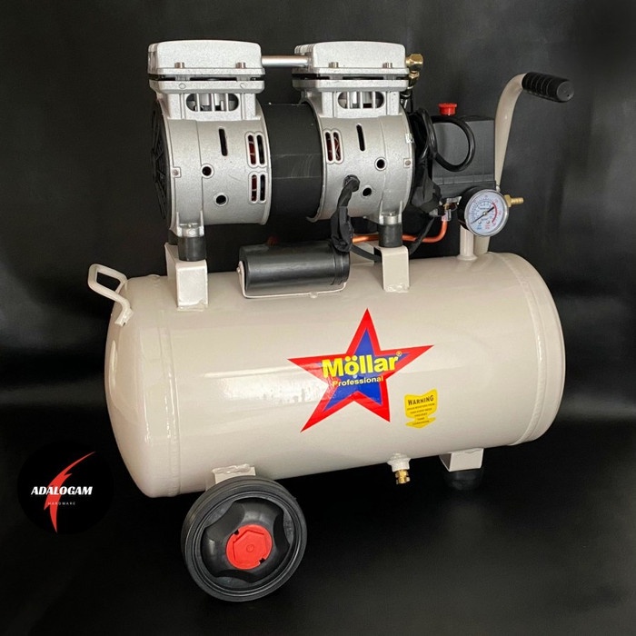 MOLLAR AC-1024S Kompresor Silent - Oilless 3/4 HP - 24 liter - 8 Bar