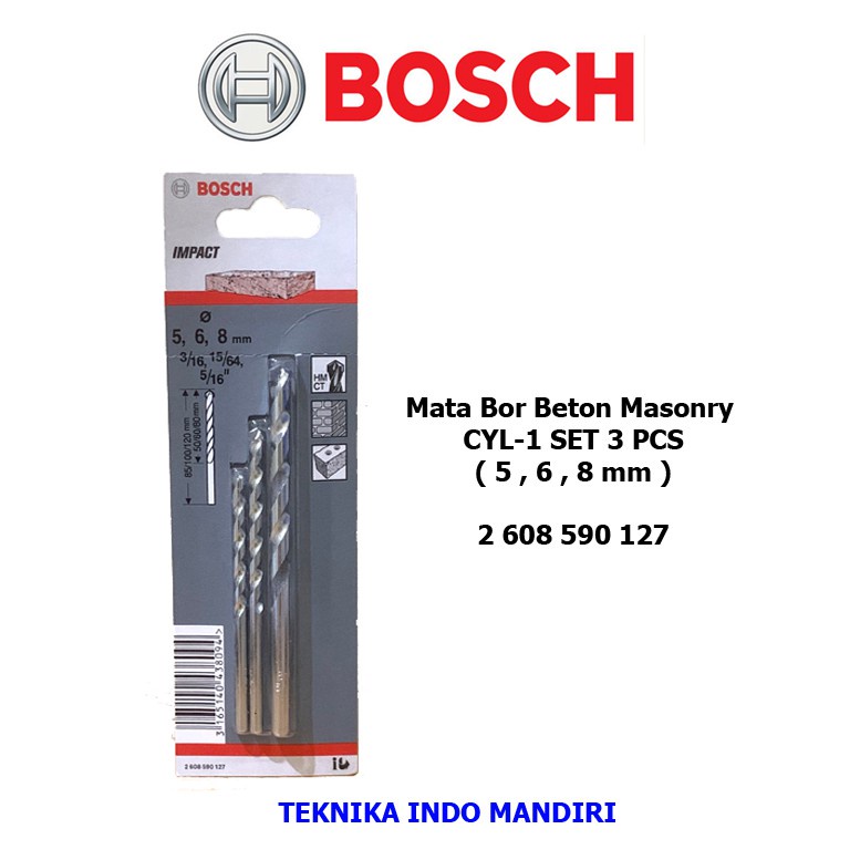 Bosch Mata Bor Beton Cyl-1 Masonry Set 3 Pcs