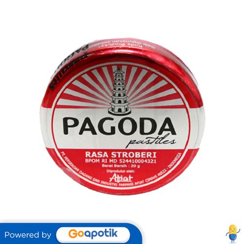 

PAGODA PASTILES RASA STRAWBERRY 20 GRAM KALENG