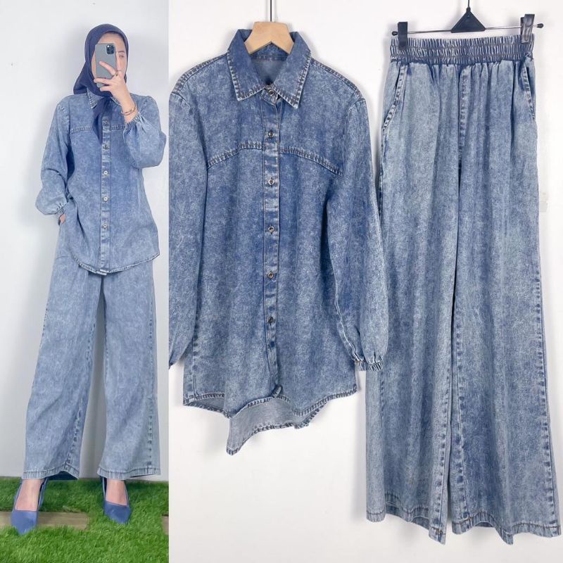 ONE SET JEANS WASH UKURAN STANDART